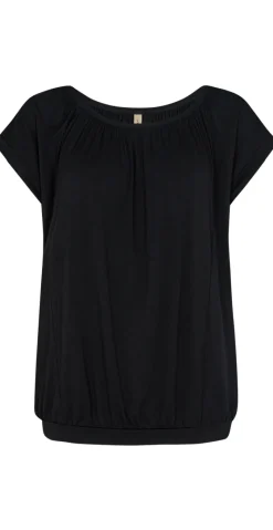 Sophia bluse med rund hals sort