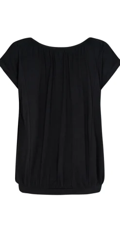 Sophia bluse med rund hals sort