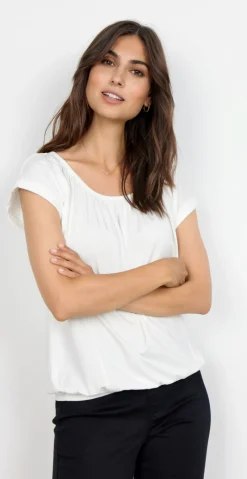 Sophia bluse med rund hals offwhite