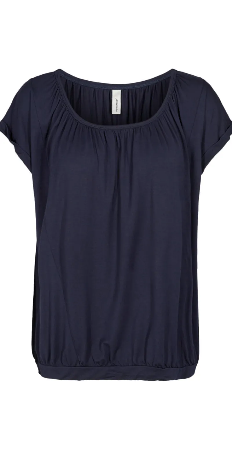 Sophia bluse med rund hals navy