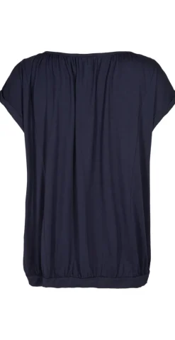 Sophia bluse med rund hals navy