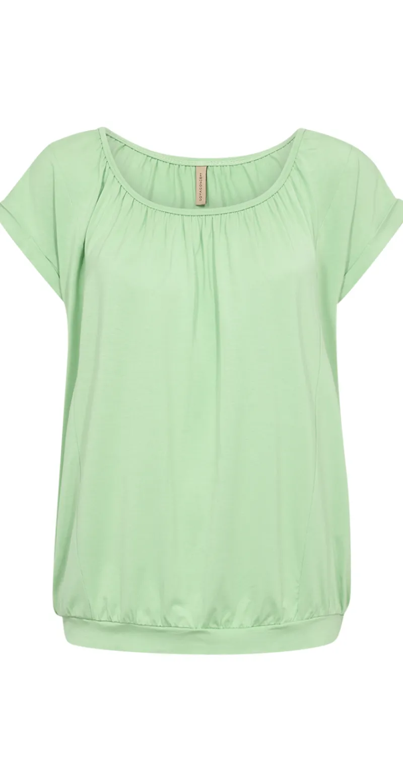 Sophia bluse med rund hals lysgrøn