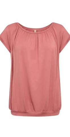 Sophia bluse med rund hals blush