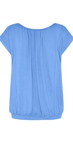 Sophia bluse med rund hals blå