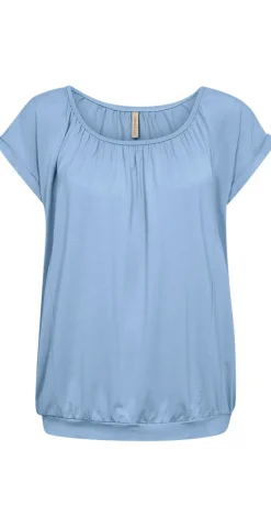 Sophia bluse med rund hals Air blue