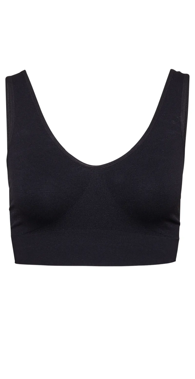 Sort microfiber BH med brede stropper