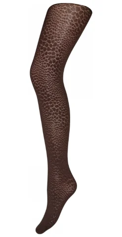Strømpebuks med leopardprint brun