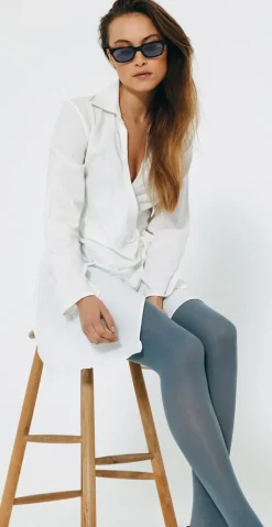 Strømpebuks produceret i microfiber 3D, 40 denier blå