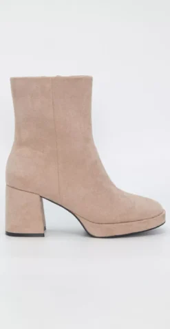 Støvle med platformsål beige
