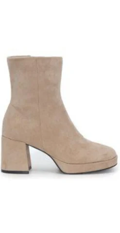 Støvle med platformsål beige