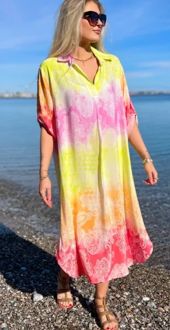 Tessa kjole med paisley fuxia LikeLondon