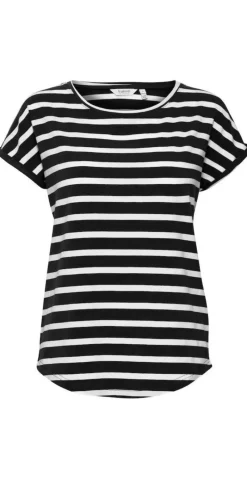 T-shirt med striber off-white mix