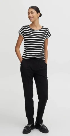 T-shirt med striber off-white mix