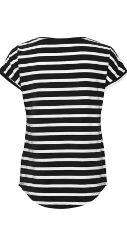 T-shirt med striber off-white mix
