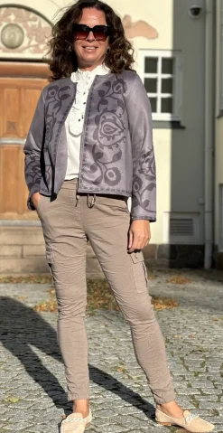 Valerie blazer med mønster grå LikeLondon