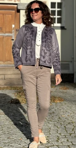 Valerie blazer med mønster grå LikeLondon