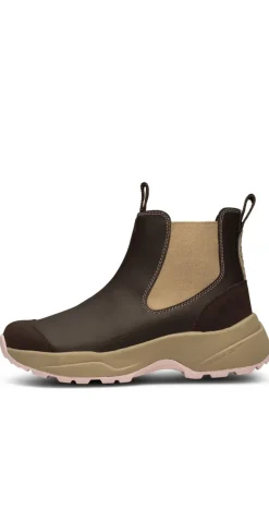 Vandtæt slip-on støvle chokolate/light lilac