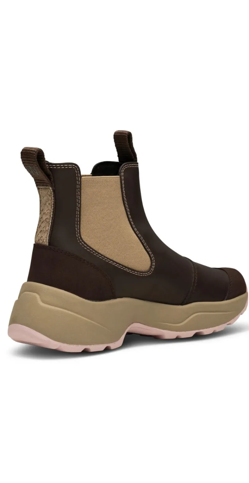 Vandtæt slip-on støvle chokolate/light lilac