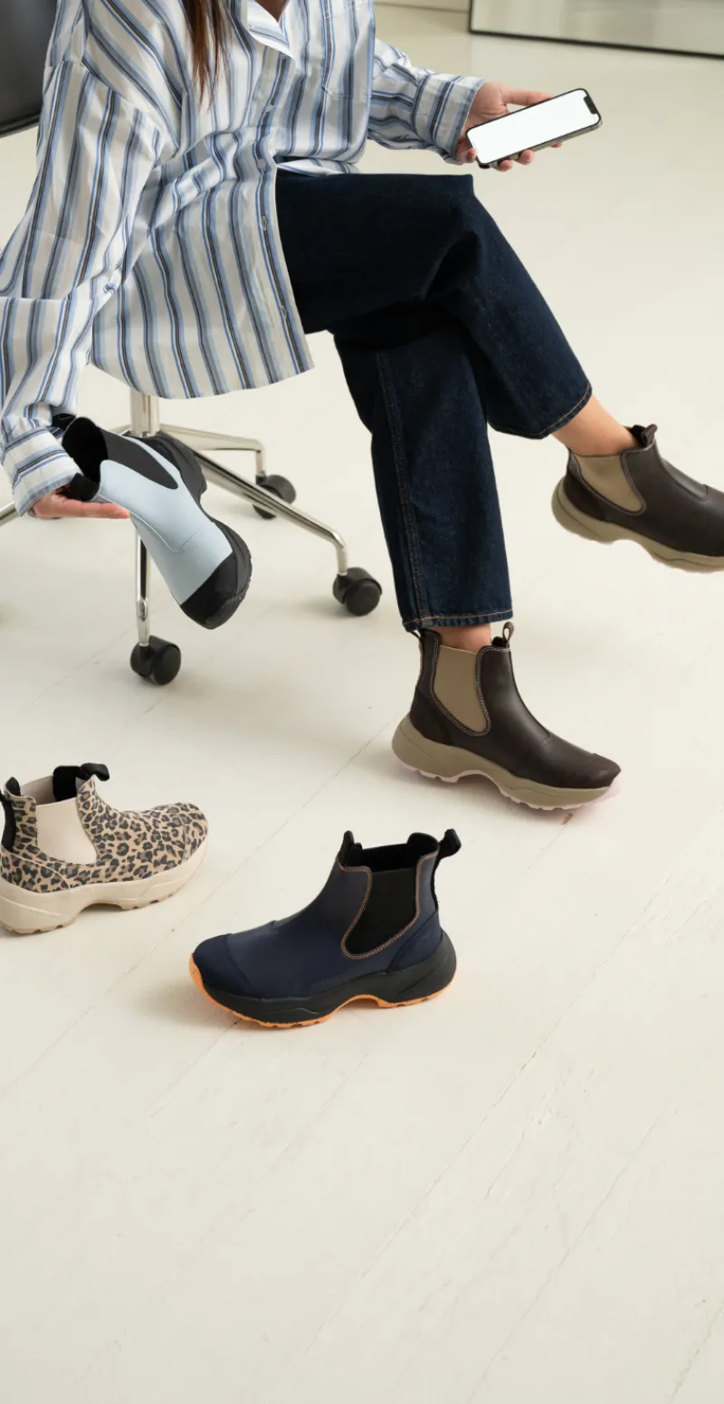 Vandtæt slip-on støvle chokolate/light lilac