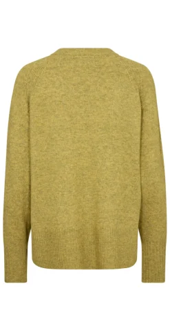 Vidoo strik pullover med broderet blomst willow melange