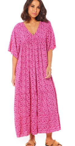 Vigga blomstret maxikjole pink LikeLondon