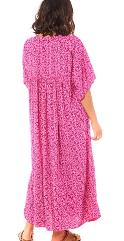 Vigga blomstret maxikjole pink LikeLondon