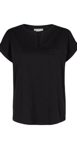 Viva T-shirt med brystlomme sort