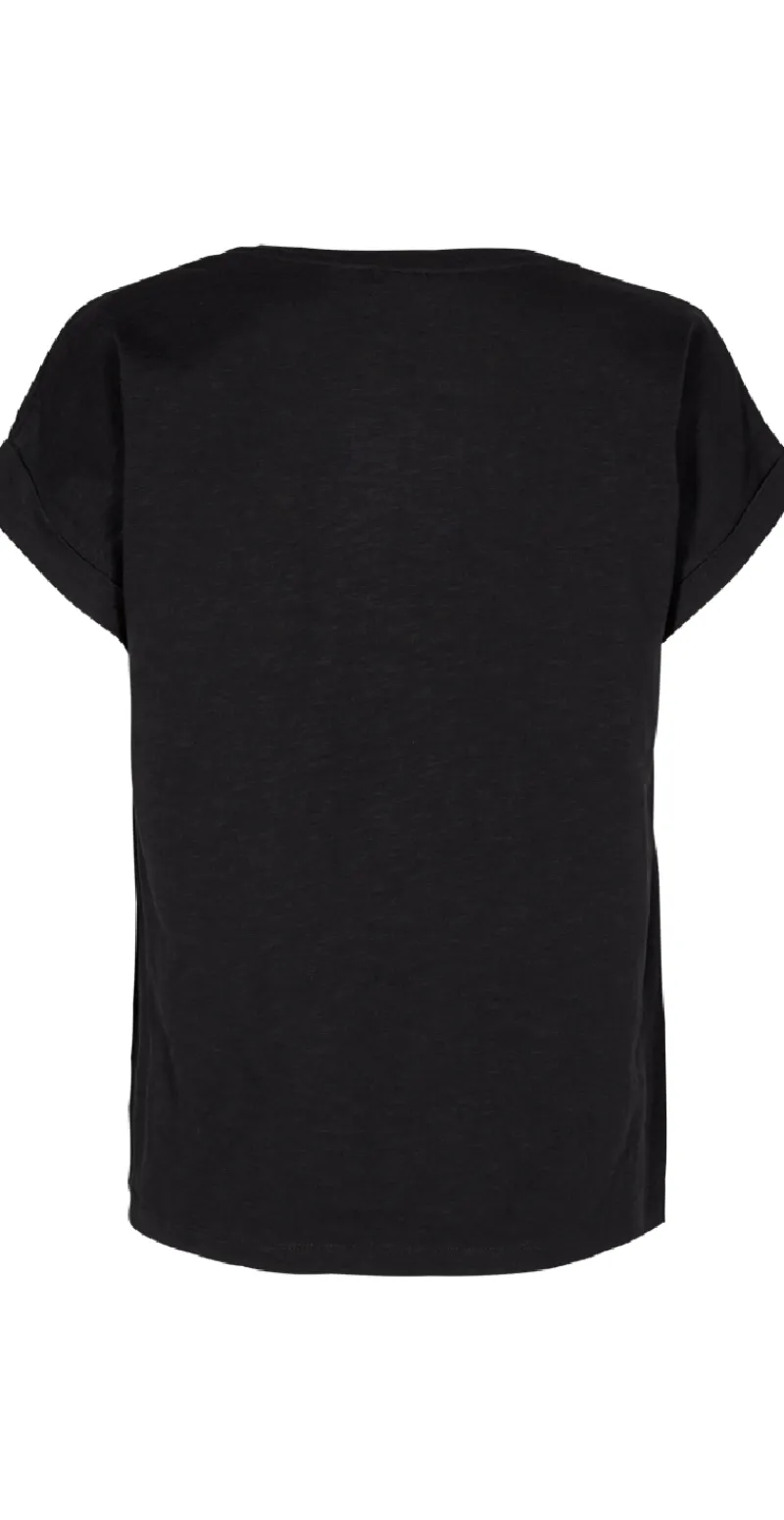 Viva T-shirt med brystlomme sort