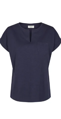 Viva T-shirt med brystlomme navy