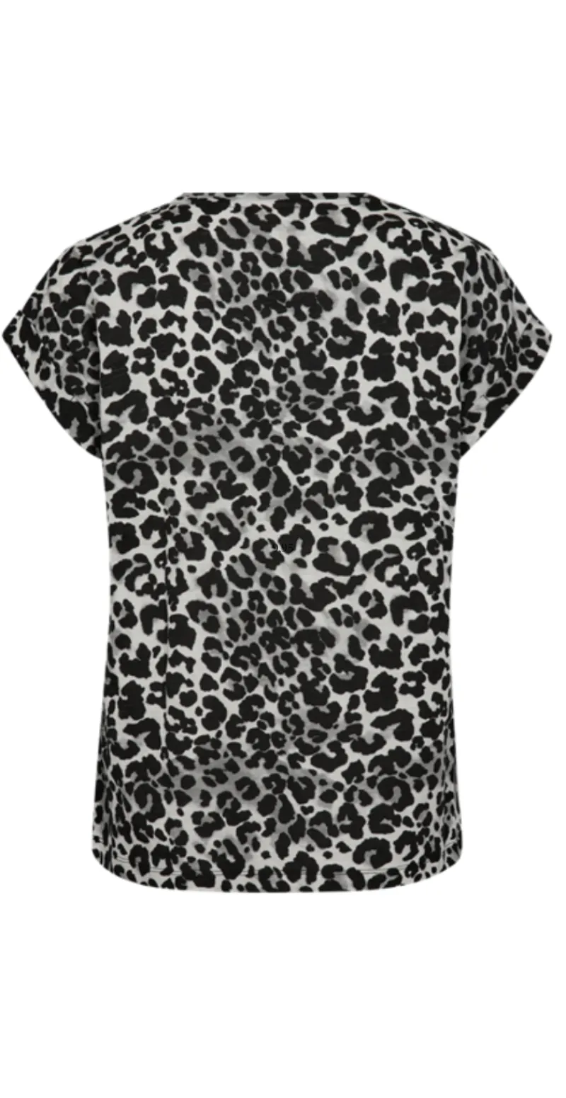 Viva T-shirt med leopard print high-rise w black