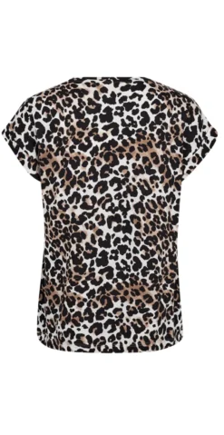 Viva T-shirt med leopard taupe/black