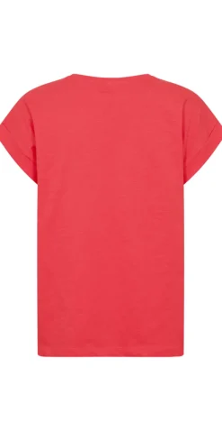 Viva T-shirt med v-hals og lomme bittersweet