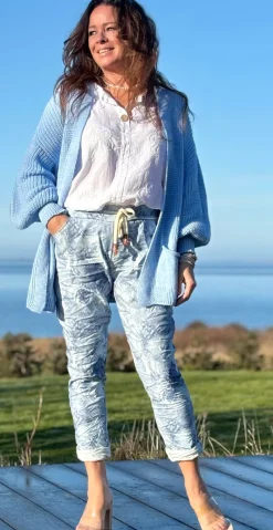 Wendy denimbukser med jeansprint dark denim LikeLondon