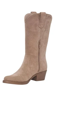 Westernstøvler med mønster i ruskind beige