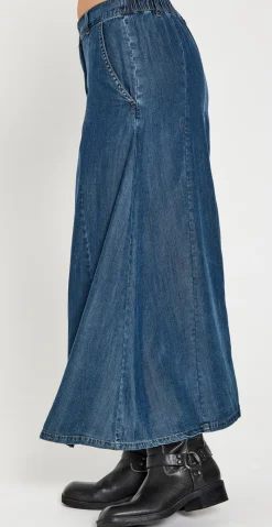 Wilke nederdel medium blue denim