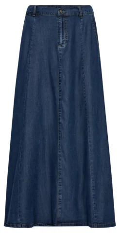 Wilke nederdel medium blue denim