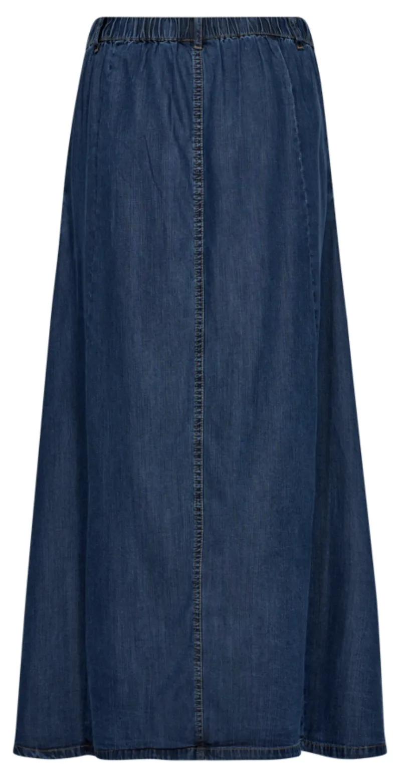 Wilke nederdel medium blue denim