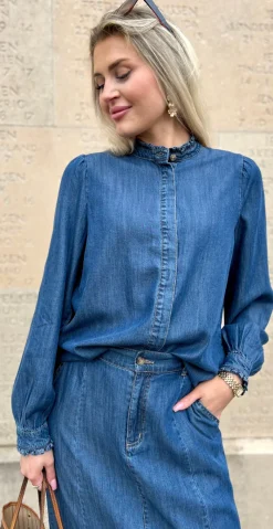 Wilke skjorte medium blue denim